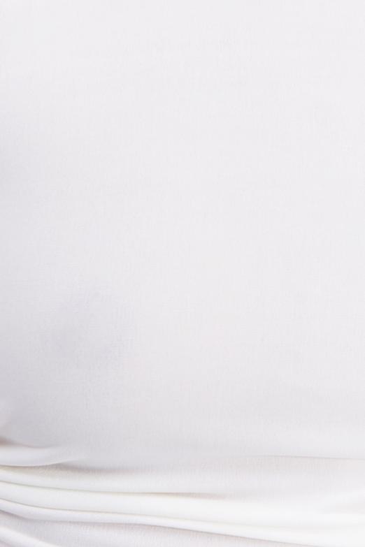 Bayan Ekru Sırt Dekolteli Crop Top - BSL