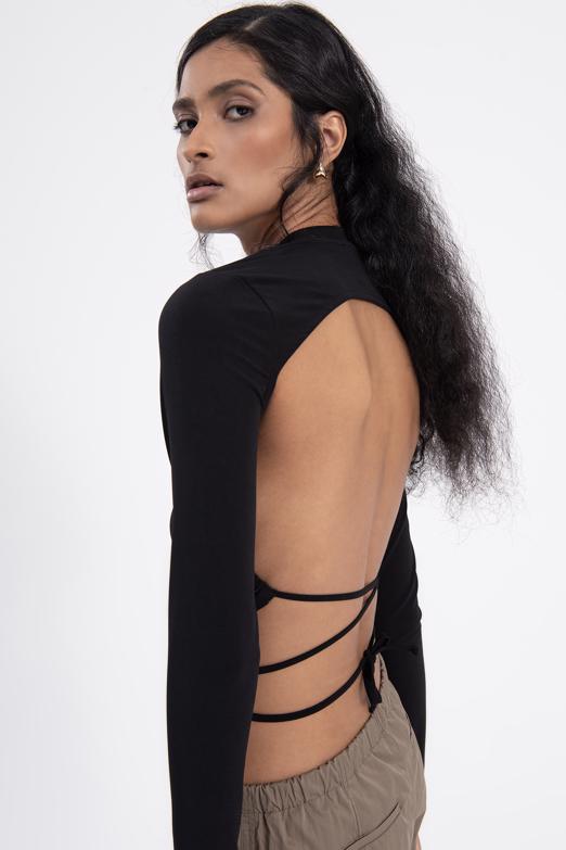 Bayan  Sırt Dekolteli Crop Top