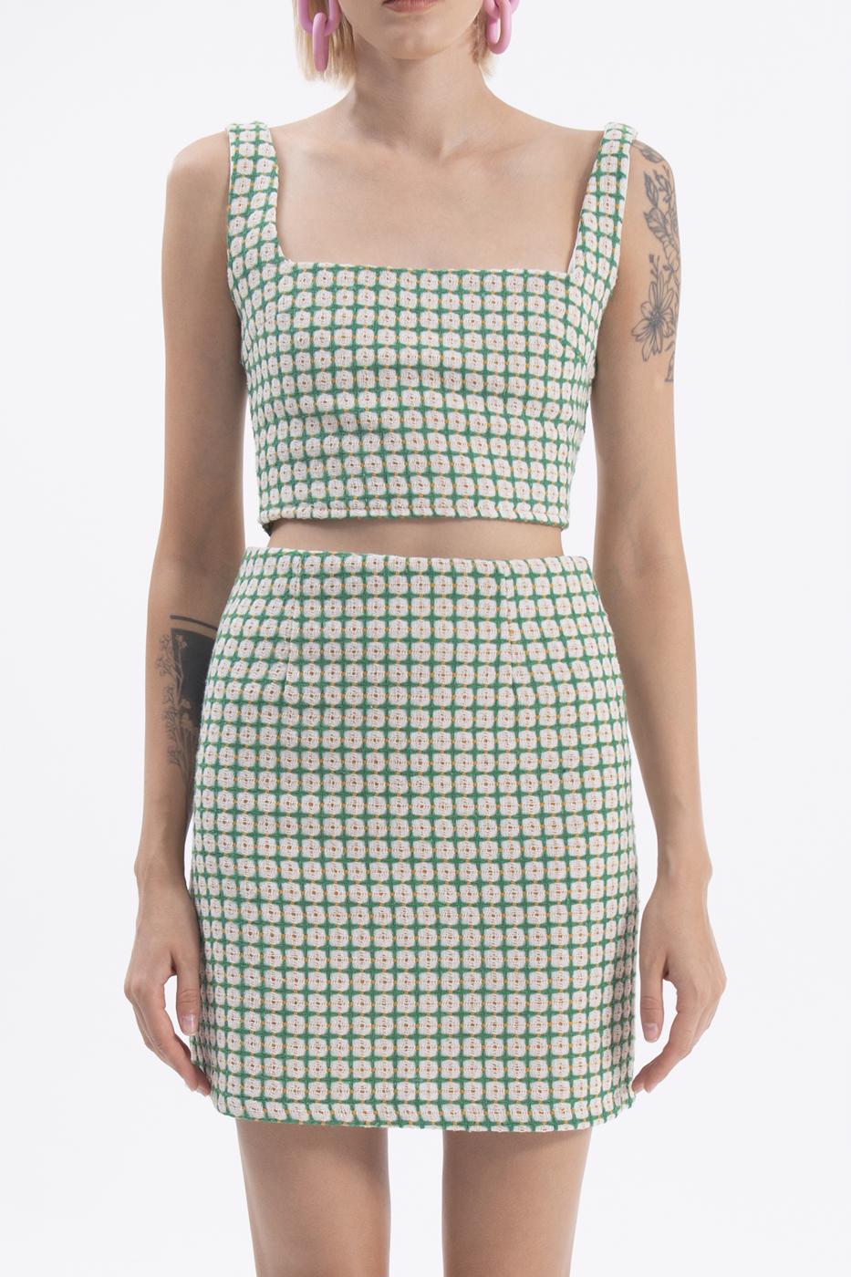 Bayan Yeşil Mini Dar Etek