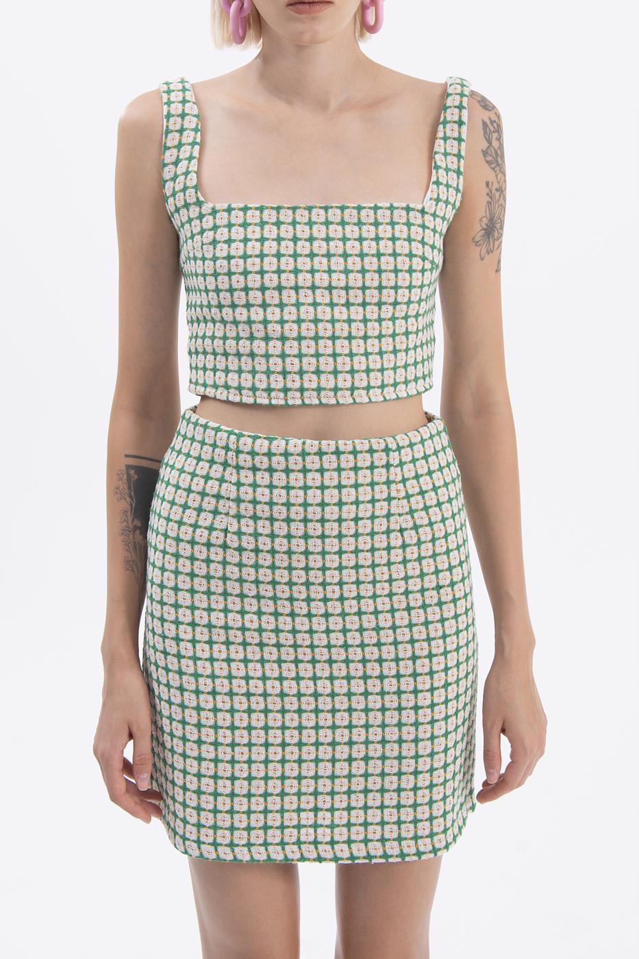 Bayan Yeşil Kare Yaka Büstiyer