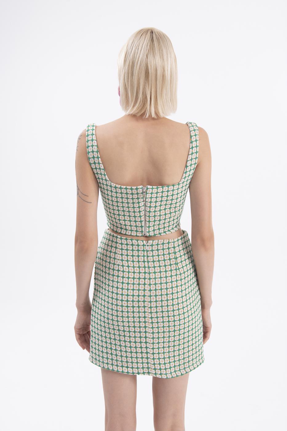 Bayan Yeşil Kare Yaka Büstiyer