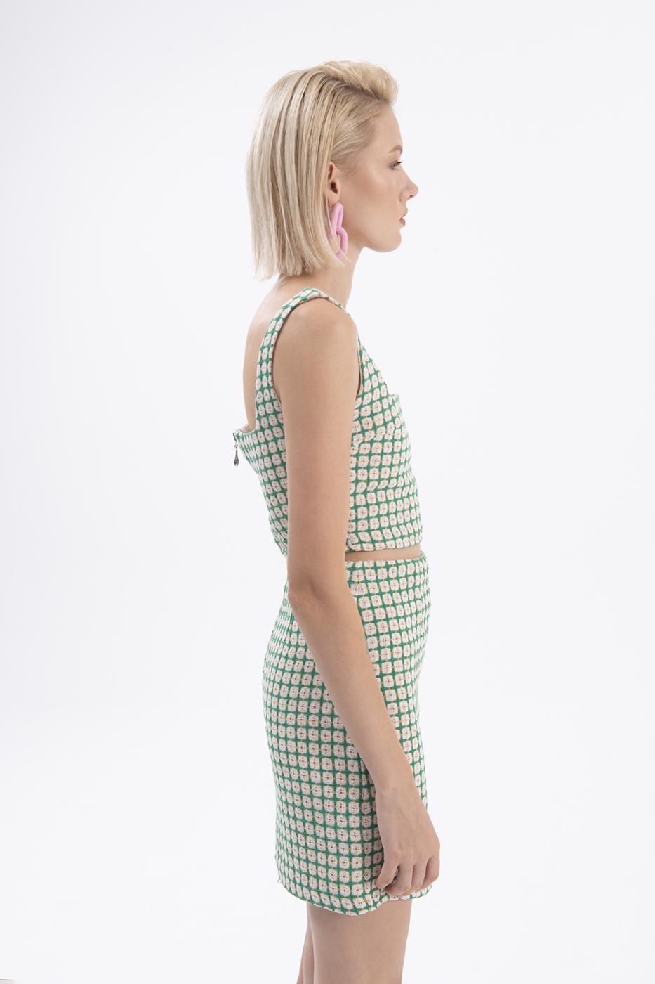 Bayan Yeşil Kare Yaka Büstiyer