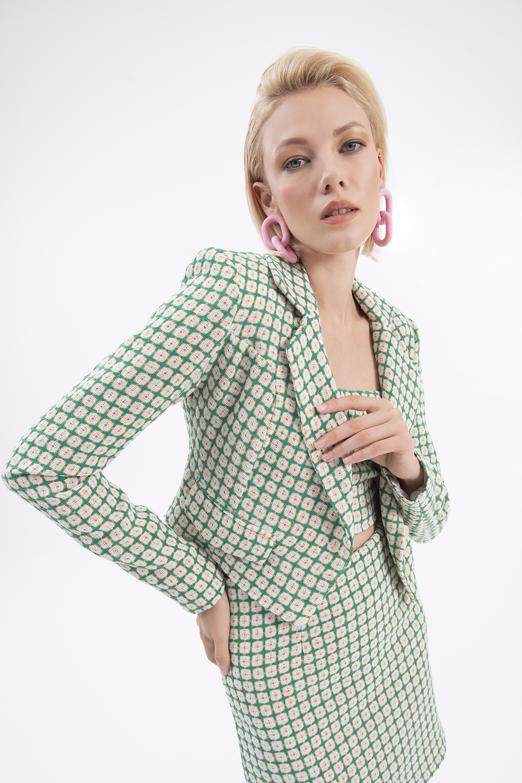 Bayan  Crop Blazer Ceket