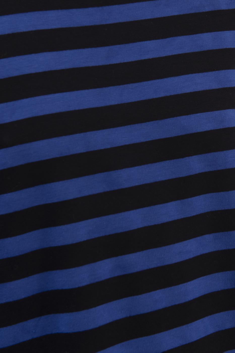 Bayan Mavi Çizgili Basic Sweatshirt