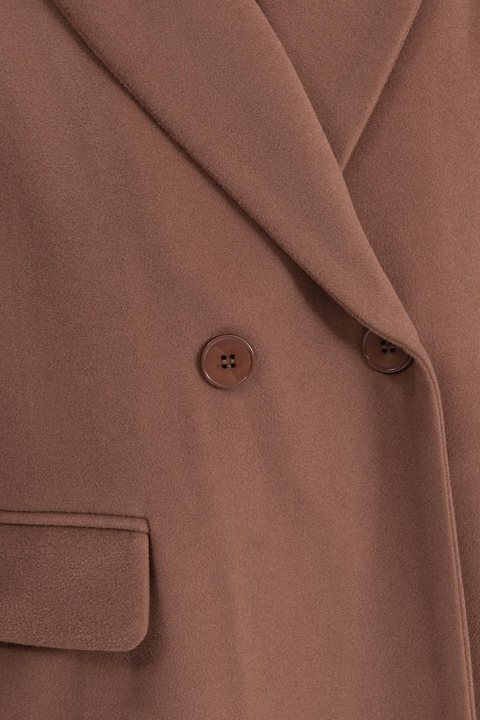 Bayan Kahverengi Oversize Kaşe Kaban