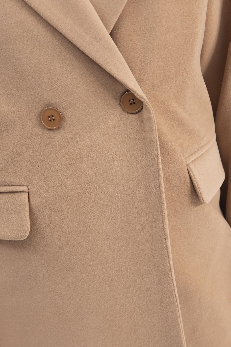 Bayan Kahverengi Oversize Kaşe Kaban