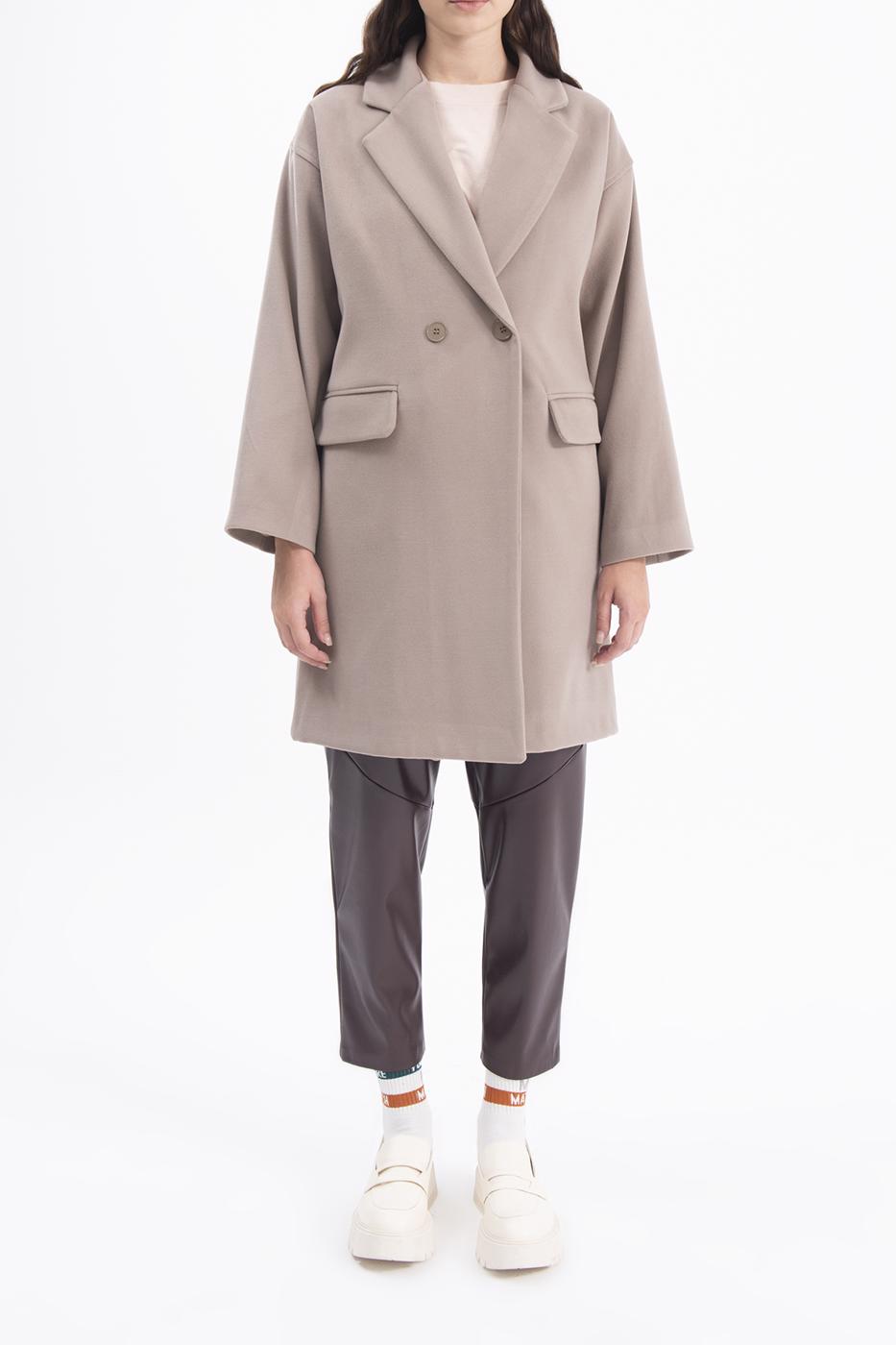 Bayan Vizon Oversize Kaşe Kaban