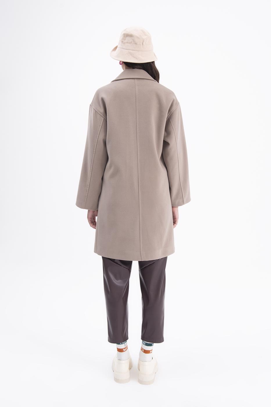 Bayan Vizon Oversize Kaşe Kaban