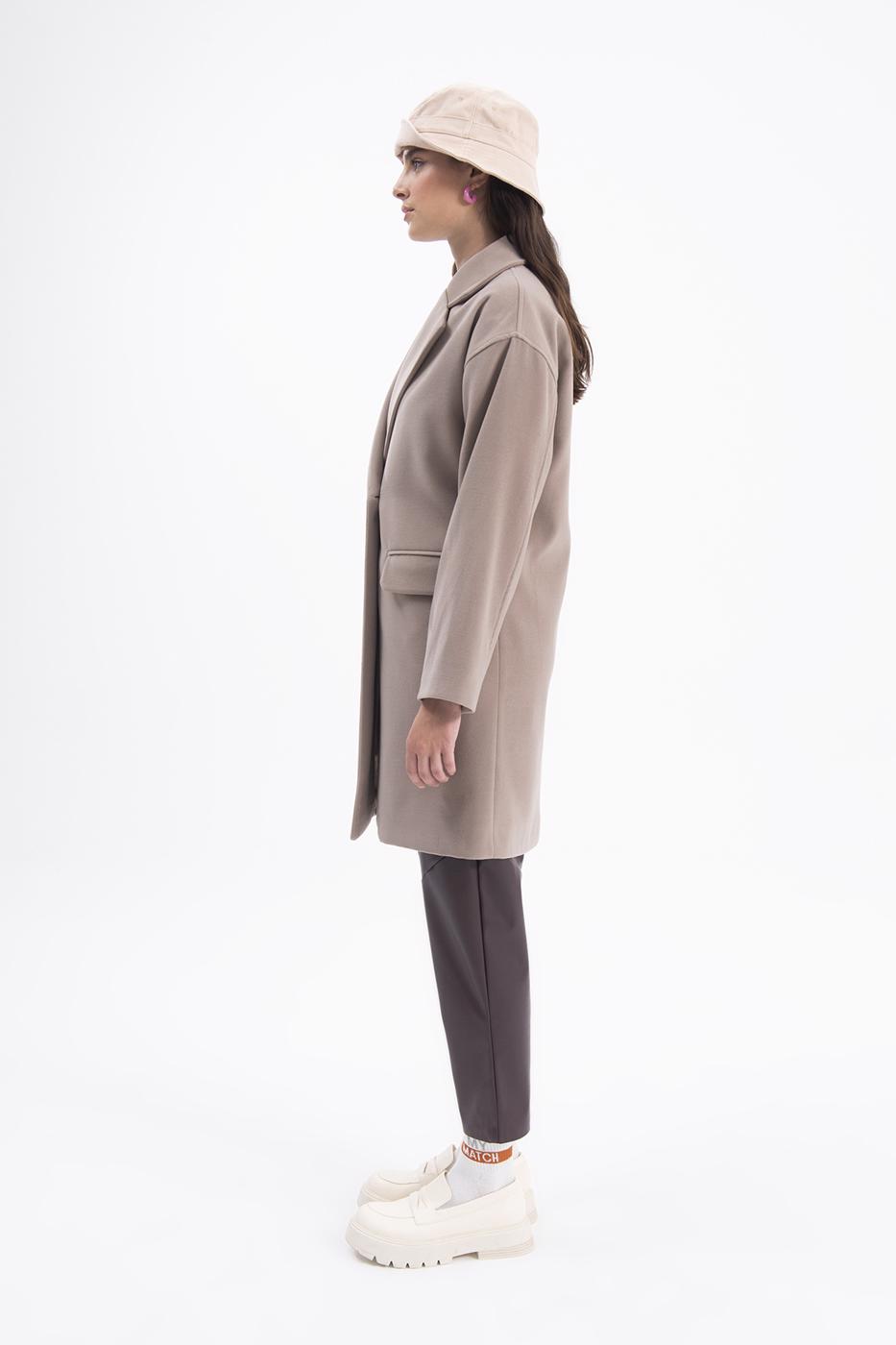 Bayan Vizon Oversize Kaşe Kaban