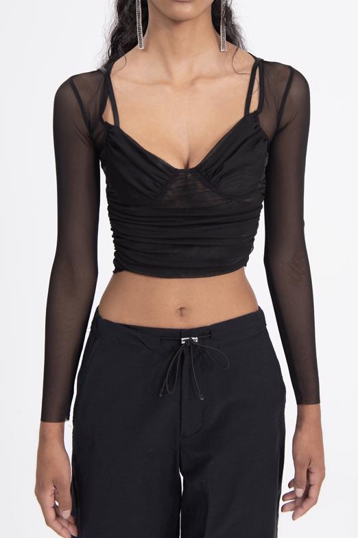 Bayan Siyah Drapeli Tül Top - BSL