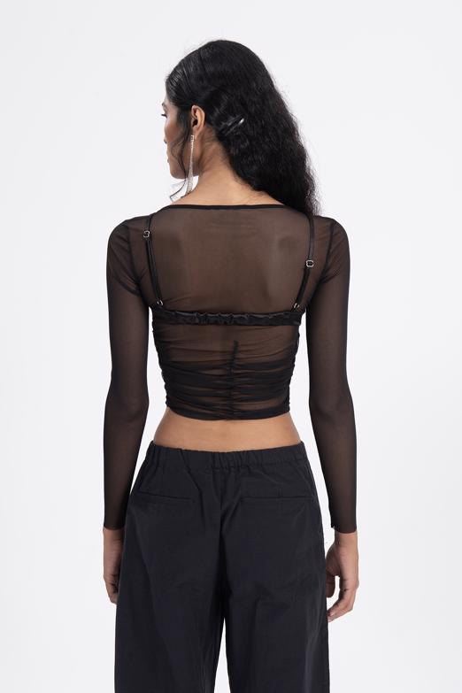 Bayan Siyah Drapeli Tül Top - BSL