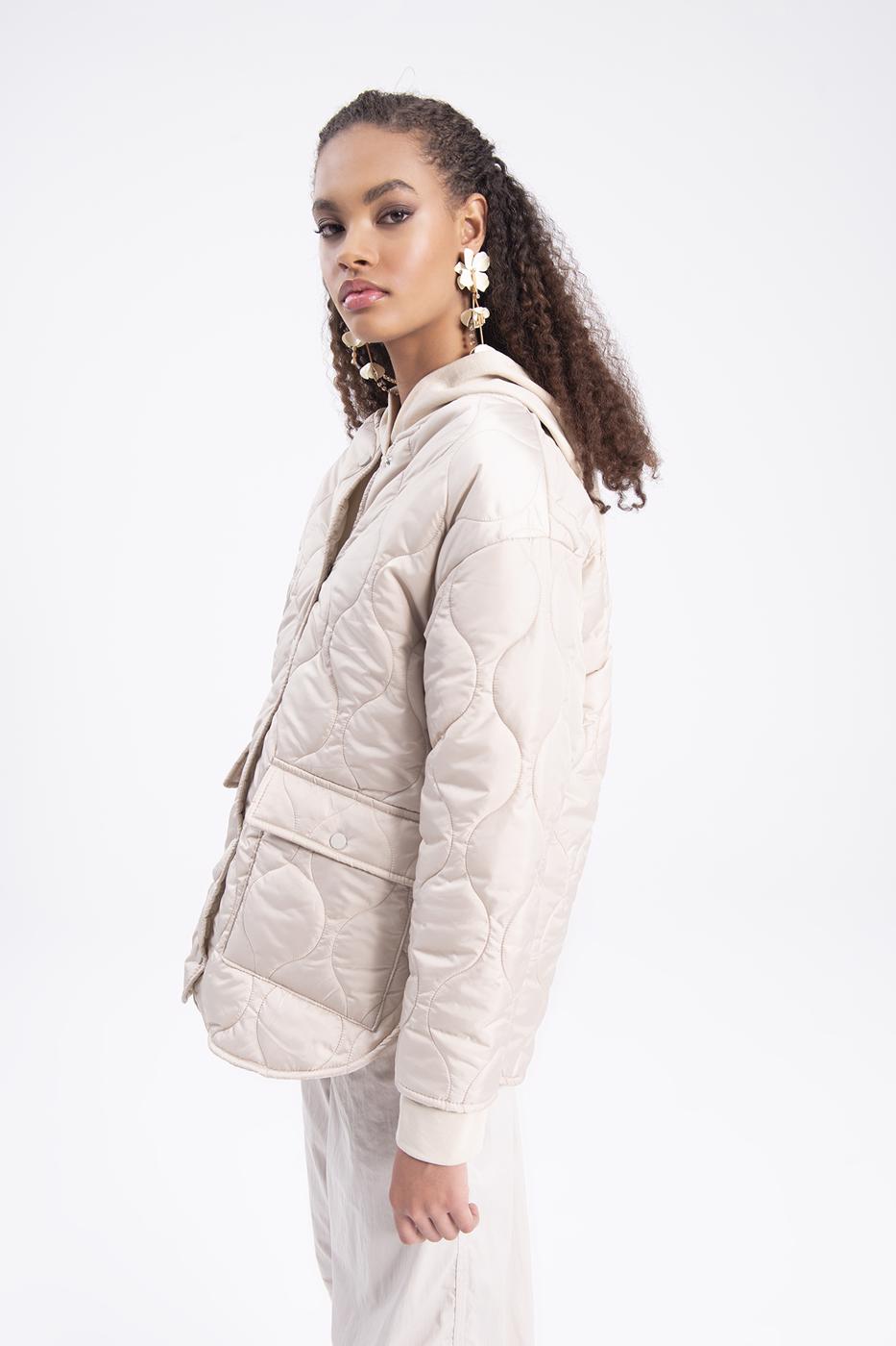 Bayan Taş Kapitoneli Mont