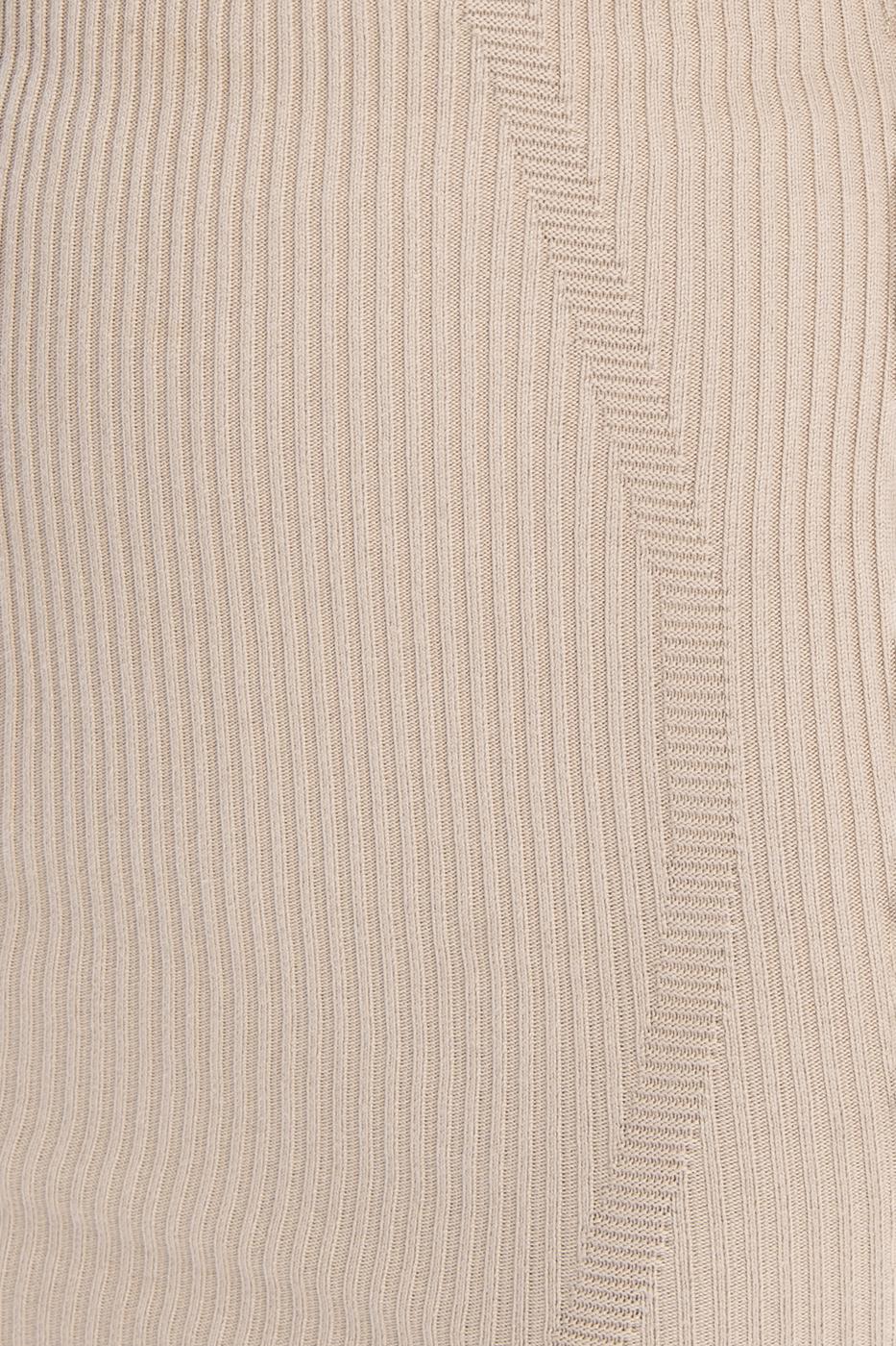 Bayan Bej Askılı Triko Mini Elbise