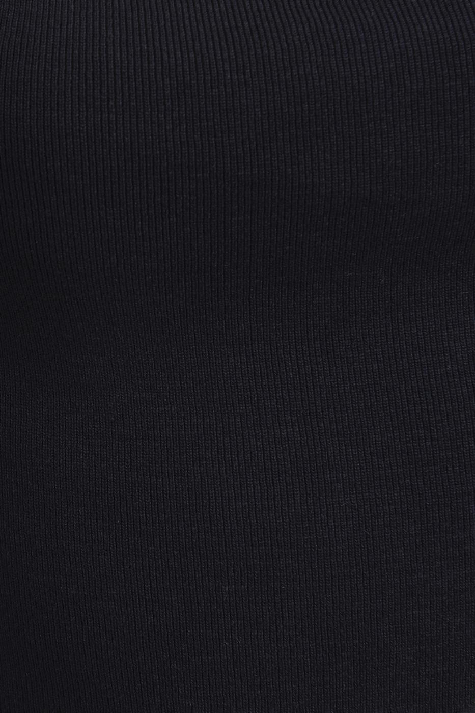 Bayan Siyah Pencere Detaylı Triko Top