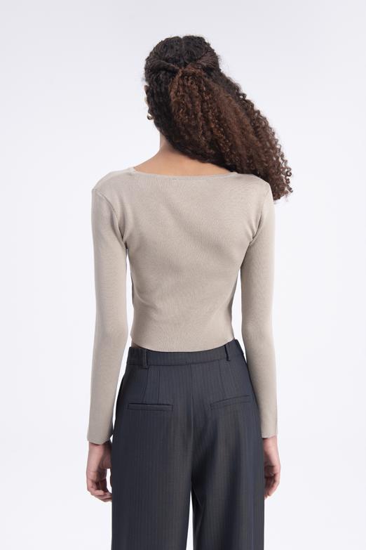 Bayan Taş Pencere Detaylı Triko Top - BSL