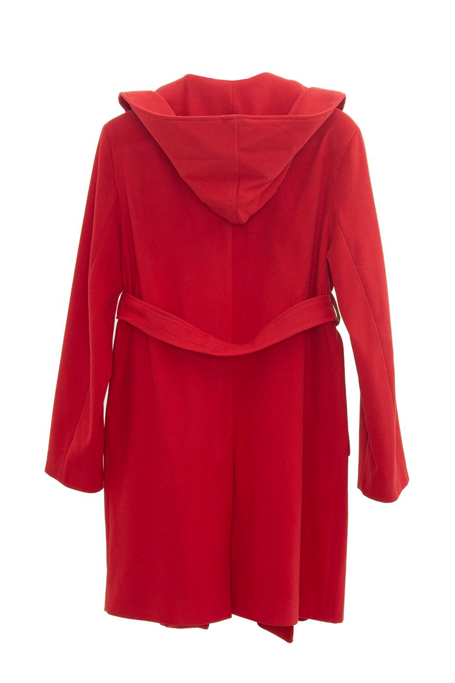 Bayan Kırmızı Kapüşonlu Kaban