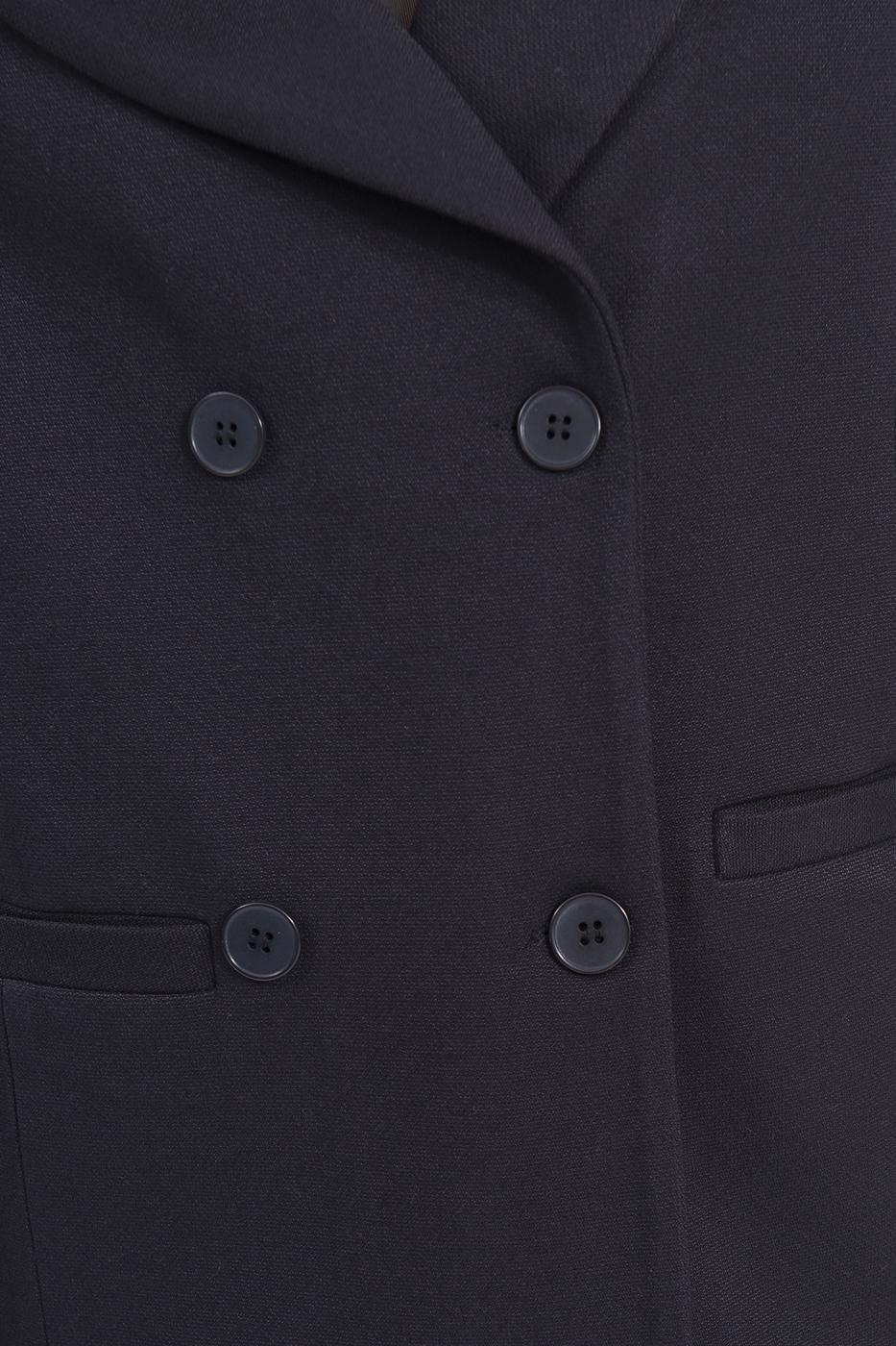 Bayan Siyah Kruvaze Kapama Blazer Ceket