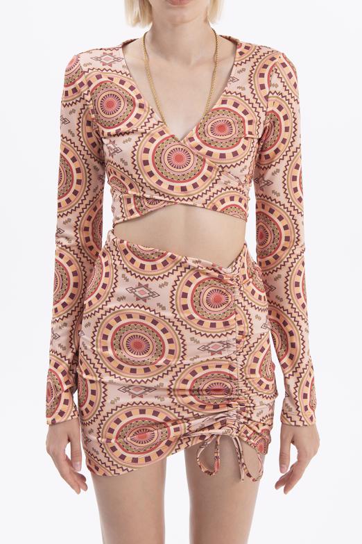 Bayan Pudra Bağlamalı Uzun Kollu Büstiyer - BSL