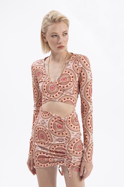 Bayan Pudra Bağlamalı Uzun Kollu Büstiyer - BSL