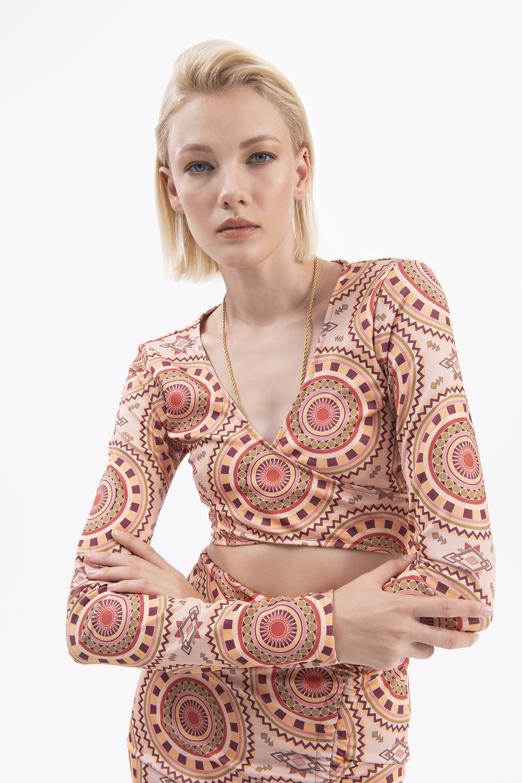 Bayan Pudra Bağlamalı Uzun Kollu Büstiyer - BSL