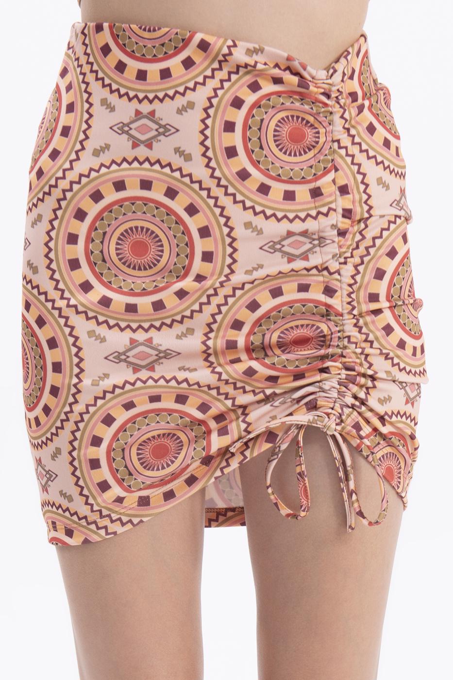 Bayan Pudra Büzme İpli Mini Etek