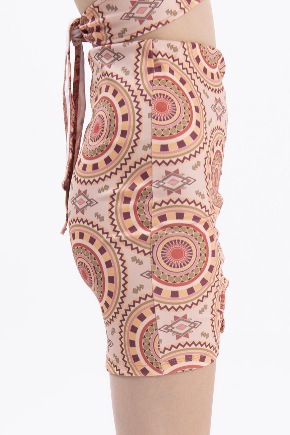 Bayan Pudra Büzme İpli Mini Etek