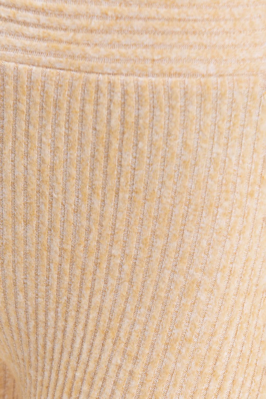 Bayan Sarı Fitilli Boru Paça Pantolon