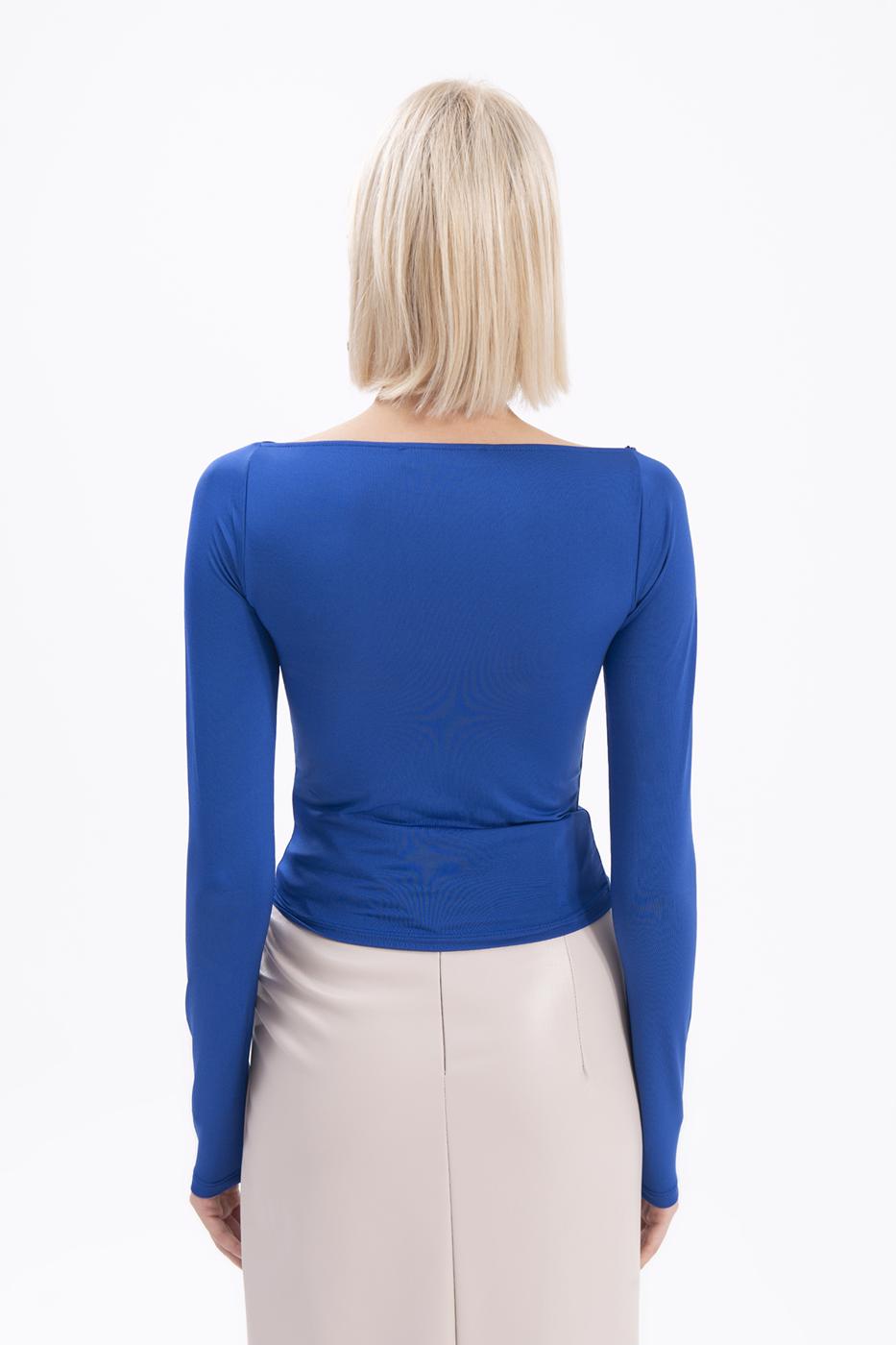 Bayan Sax Yaka Burgulu Top