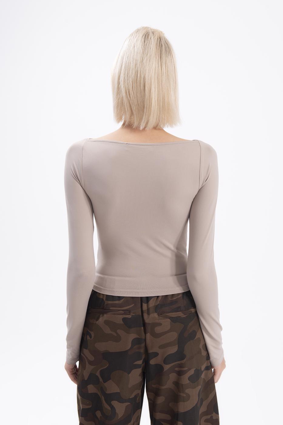 Bayan Vizon Yaka Burgulu Top