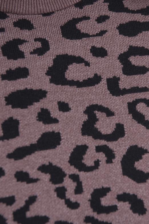 Bayan Kahverengi Desenli Triko Top - BSL