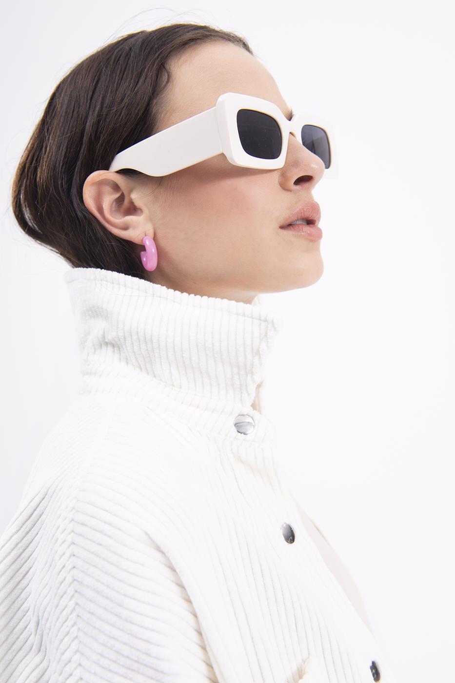 Bayan Ekru Fitilli Kadife Gömlek Ceket