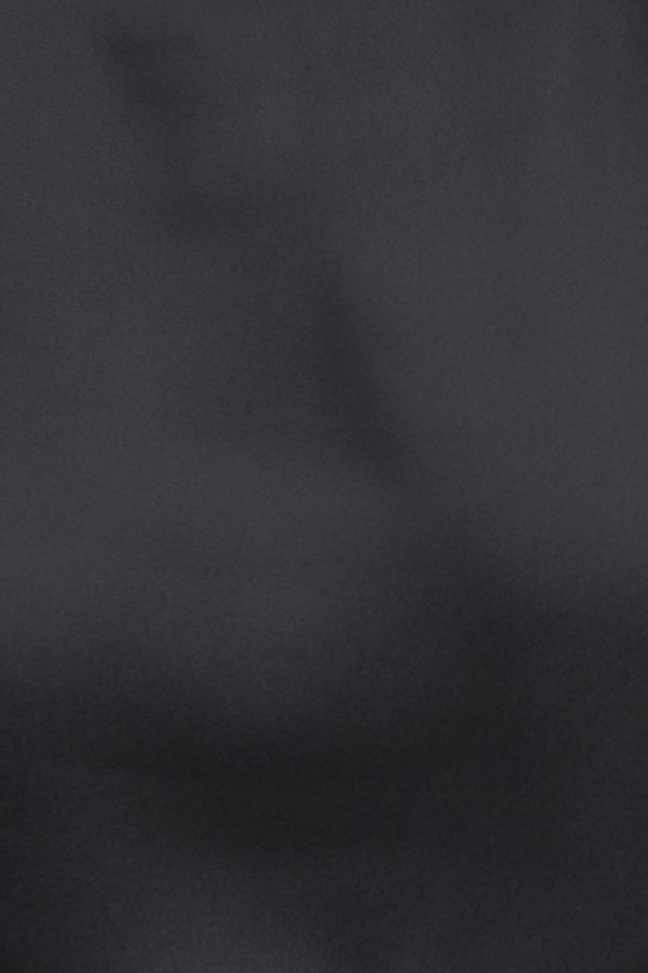 Bayan Siyah Kayık Yaka Saten Bluz