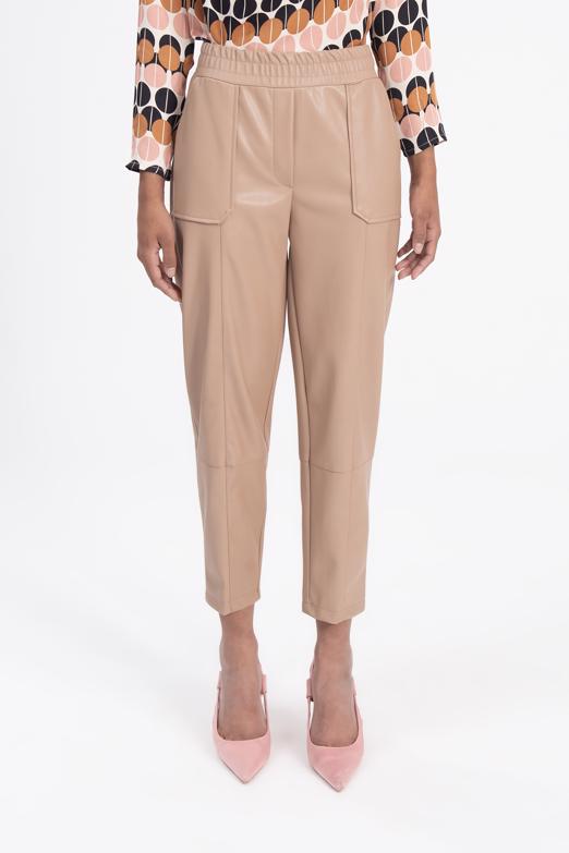 Bayan  Suni Deri Jogger Pantolon