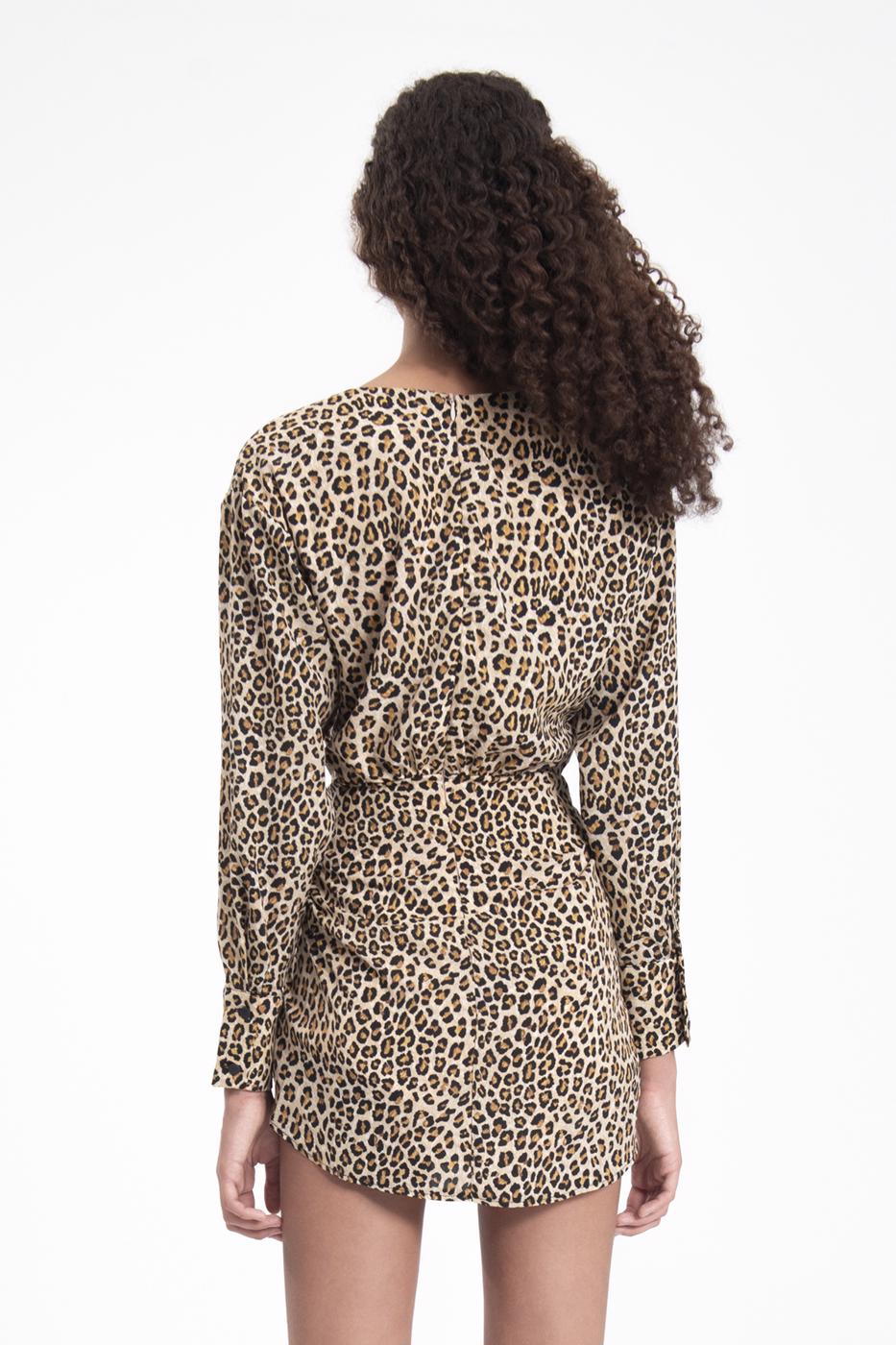 Bayan Bej Vatkalı Bağlamalı Mini Elbise