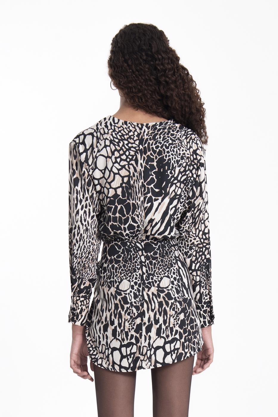 Bayan Siyah Vatkalı Bağlamalı Mini Elbise