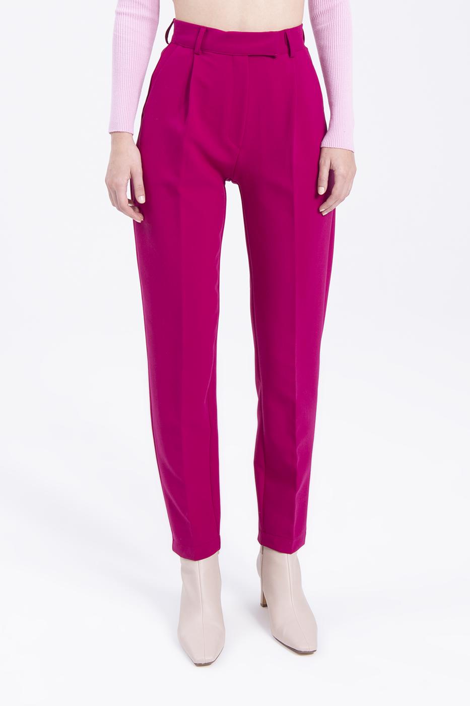 Bayan Mürdüm Yüksek Bel Havuç Pantolon