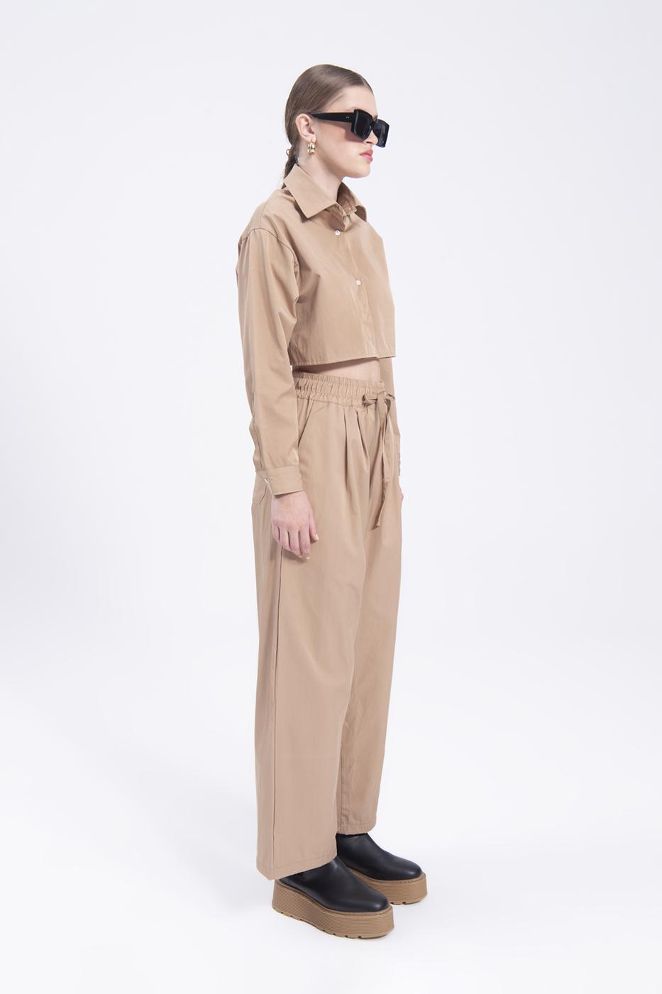 Bayan Bej Bol Pantolon