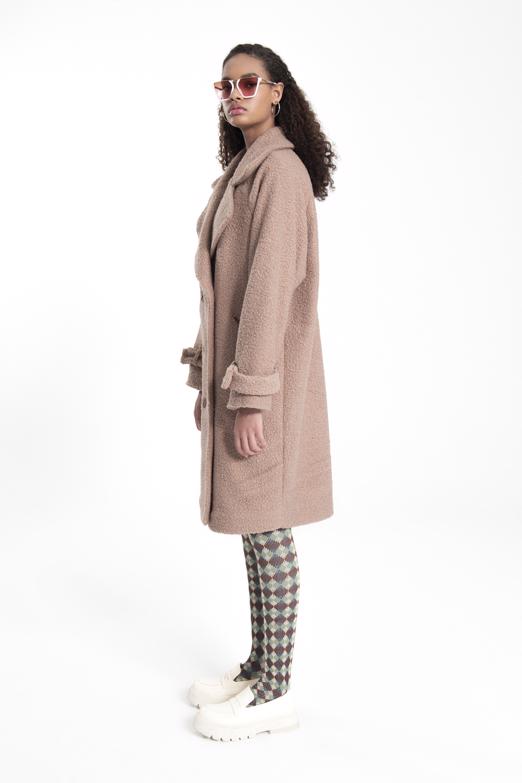 Bayan Bej Kıvırcık Uzun Kaban - BSL