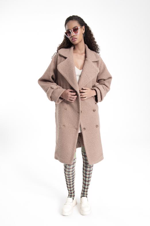 Bayan Bej Kıvırcık Uzun Kaban - BSL