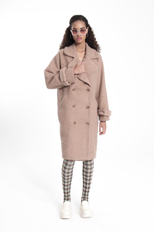 Bayan Bej Kıvırcık Uzun Kaban - BSL