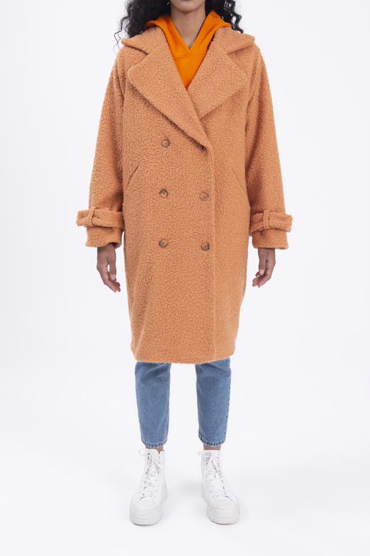 Bayan Oranj Kıvırcık Uzun Kaban - BSL