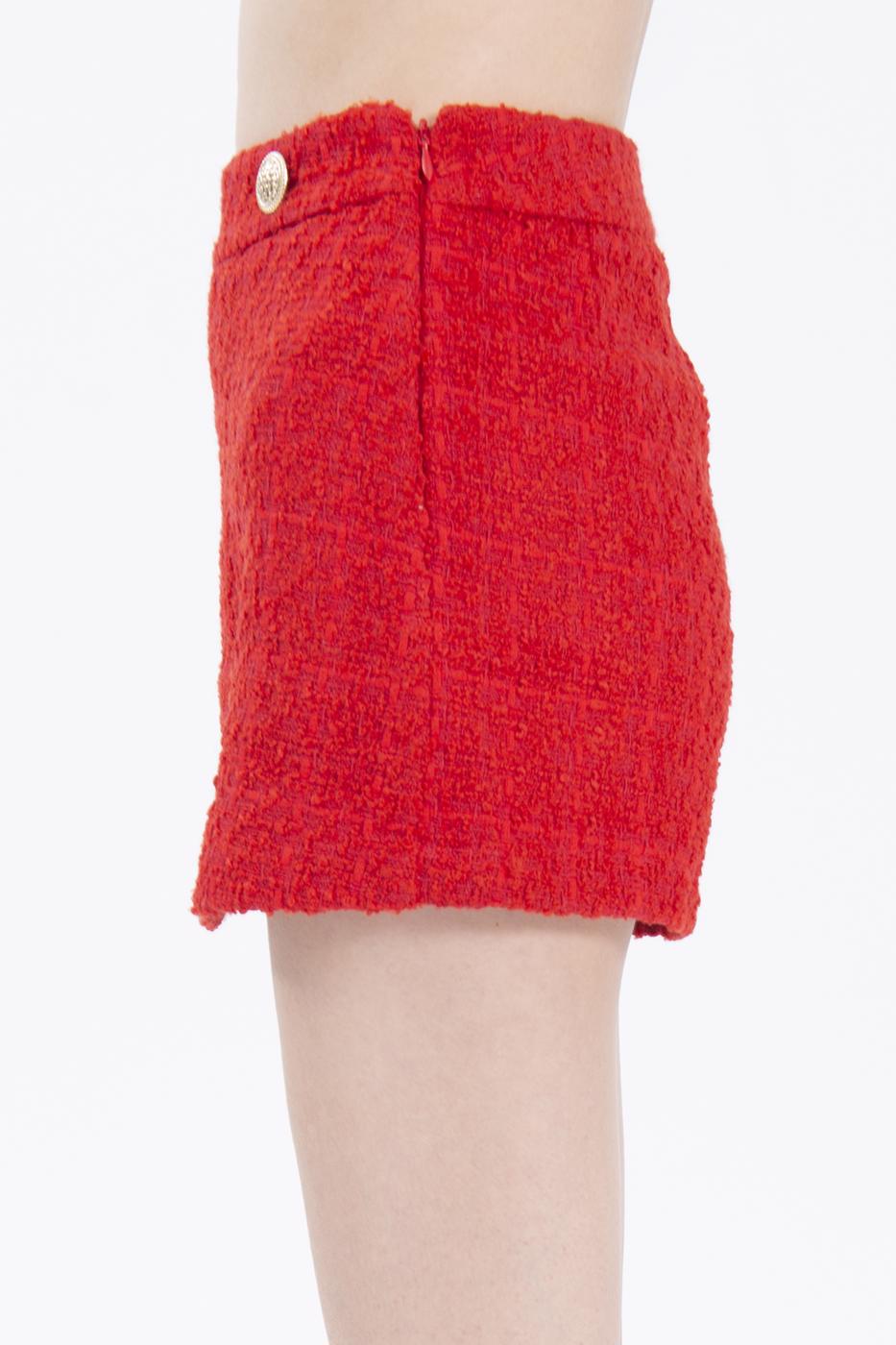 Bayan Kırmızı Mini Etek Görünümlü Şort