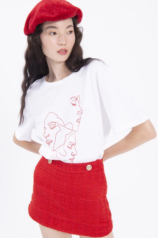 Bayan Kırmızı Mini Etek Görünümlü Şort - BSL