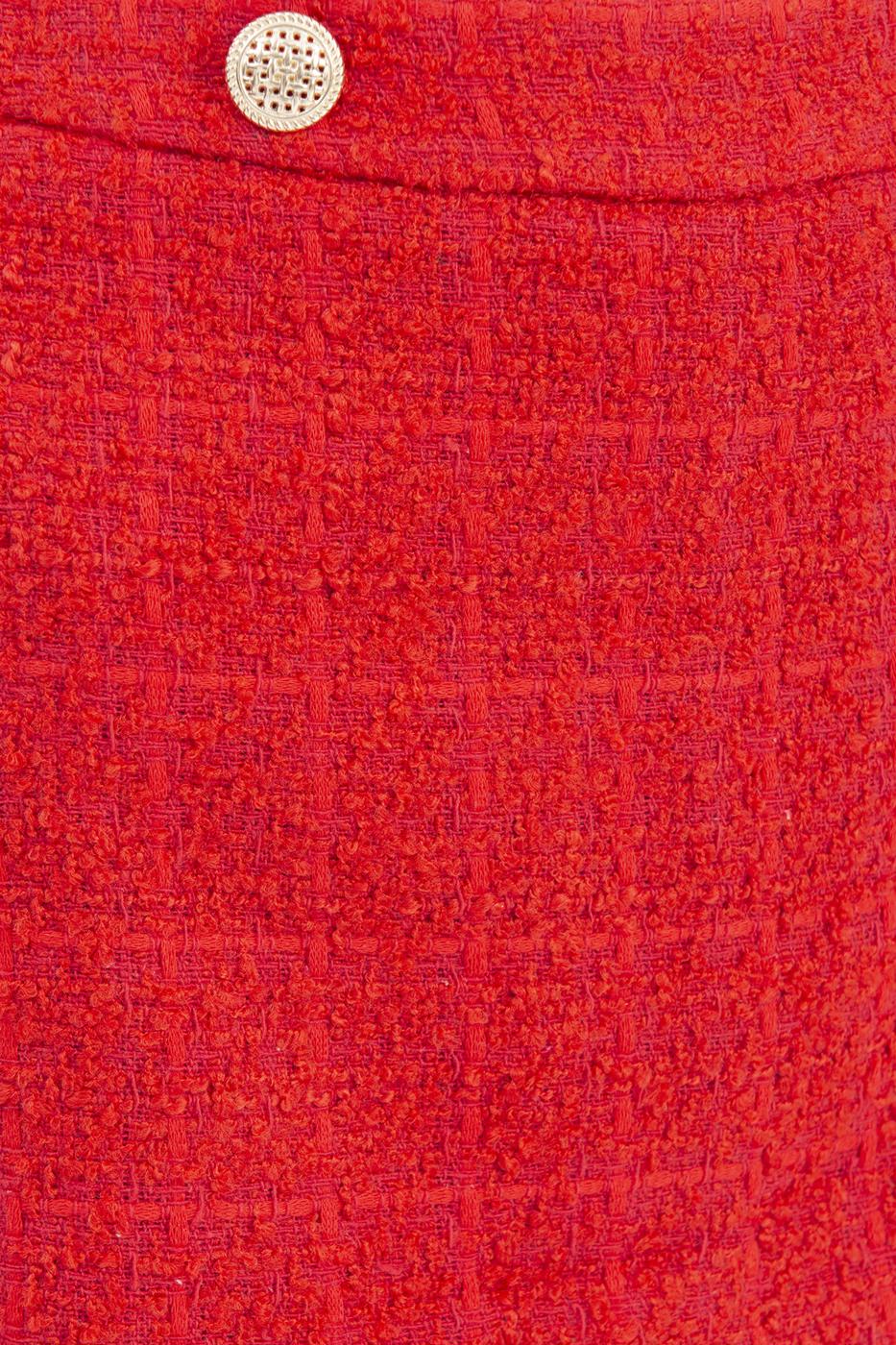 Bayan Kırmızı Mini Etek Görünümlü Şort