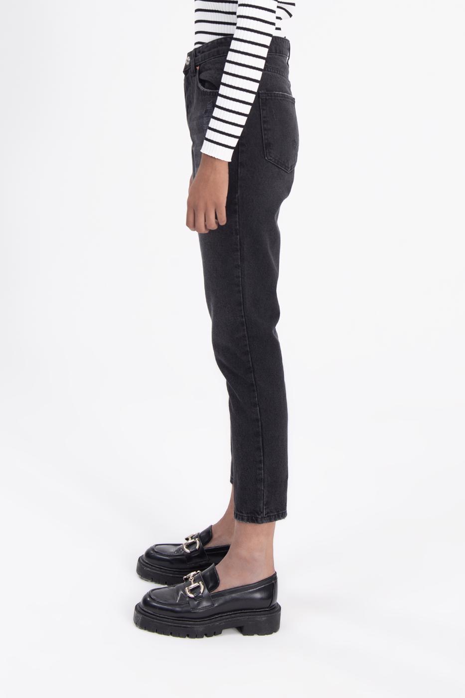 Bayan Siyah Mom Jean Pantolon