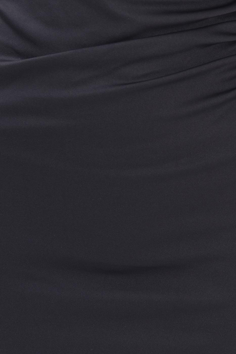 Bayan Siyah Drapeli Mini Elbise