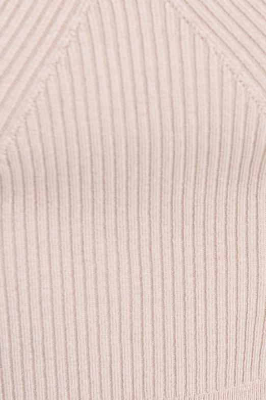 Bayan Bej Göğüs Dekolteli Triko Crop Top - BSL