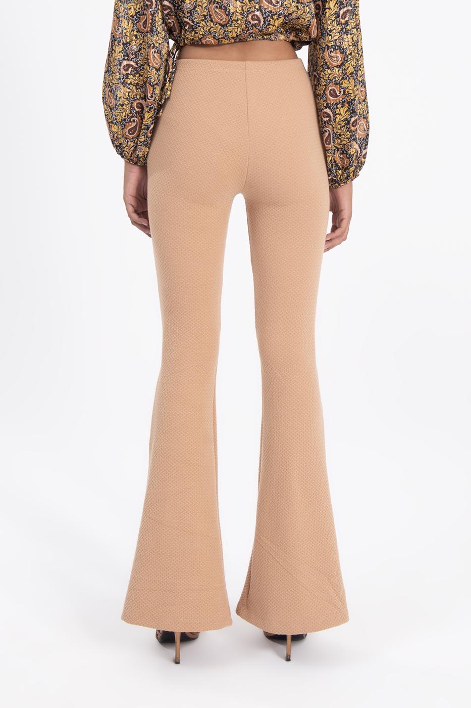 Bayan Bej Paça Yırtmaç Detaylı Pantolon