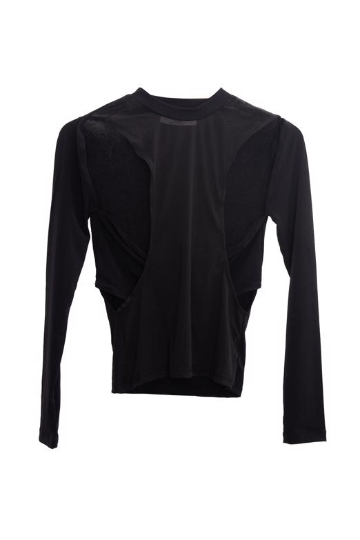 Bayan Siyah Ön Parça Tül Detaylı Top - BSL