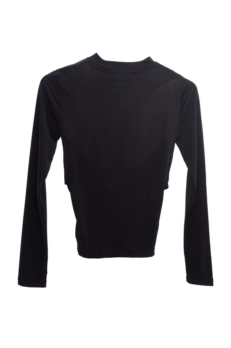 Bayan Siyah Ön Parça Tül Detaylı Top